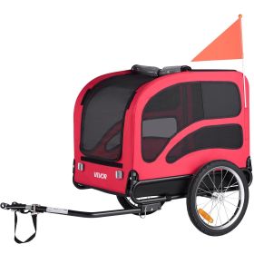 VEVOR Dog Bike Trailer, Supports up to 100 lbs, Pet Cart Bicycle Carrier for Small & Large Dogs, Easy Folding Frame with Quick Release Wheel