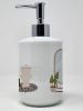 Karelian Bear Dog in Bathtub Ceramic Soap Dispenser Hand Soap Dispenser Pump Bottles for Bathroom Kitchen, Empty Refillable Liquid Soap Container