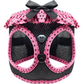 American River Choke Free Dog Harness Polka Dot Collection (Color: Hot Pink and Black Polka Dot, size: XX-Small)