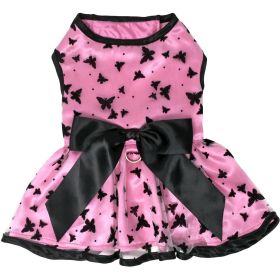 All Aflutter Pink &amp; Black Dog Dress (size: large)