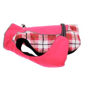 Alpine All-Weather Dog Coat (Color: Raspberry Plaid, size: 4X-Large)