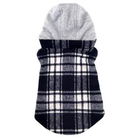 Weekender Dog Sweatshirt Hoodie (Color: Black & White Plaid Flannel, size: X-Large)