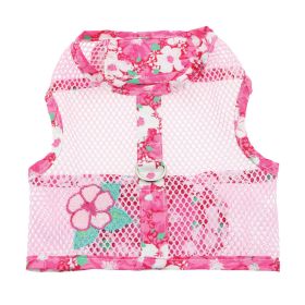 Cool Mesh Dog Harness with Leash (Color: Hawaiian Hibiscus Pink, size: small)